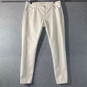 Michael Kors Skinny Jeans Women Size 10 White Stretch‎ Denim Mid Rise Casual EUC